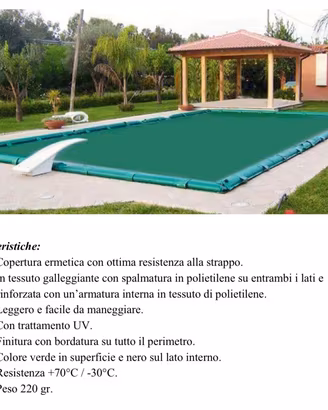 Trlo copripiscina  8x4 + pompa svuotatelo (NUOVI)