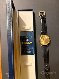 Cronografo Hosam oro 18k Valjoux 7765 NOS set comp