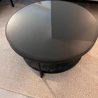 Tavolino antracite effetto marmo/nero vetro 88 c