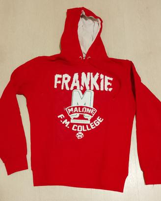Felpa rossa e bianca Frankie Malone taglia M