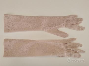 Guanti pizzo rosa - anni '60