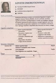 Addetta alla ristorazione e alle vendite