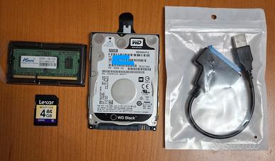 Hard disk-ram-memoria-cavo usb