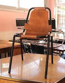 Set 6 sedie cuoio metallo