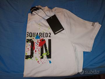 T-shirt Dsquared2 bianca e multi color