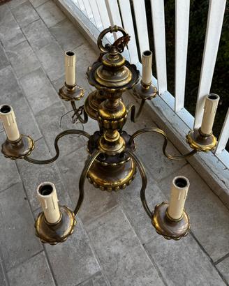 Lampadario in ottone Sciolari