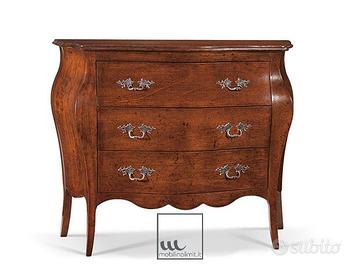 Comò bombato 3 cassetti noce bassano