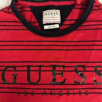 Maglia guess a righe rossa e nera