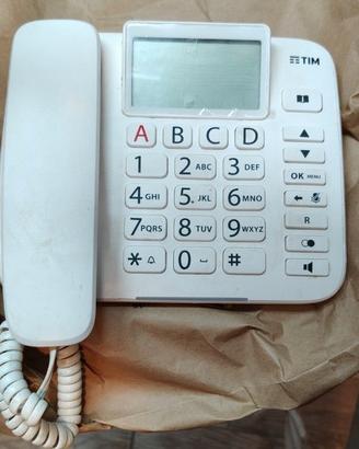 telefono sip bianco con display
