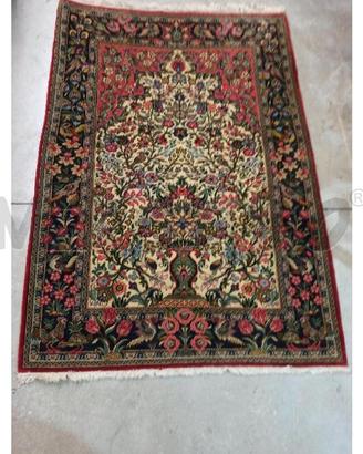 TAPPETO QUM PERSIANO ORIGINALE TONI ROSSI VERDI FL