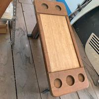 Tavolino per autobus in legno e marmo