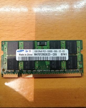 RAM Samsung 1GB DDR2 per Laptop (SO-DIMM)