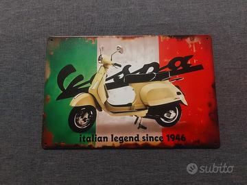 Vespa Targa in Alluminio Stile Vintage Retrò 20x30