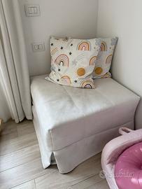 Pouf letto bianco - made in italy - usato poco