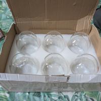 Set 6 bicchieri plastica trasparenti calice