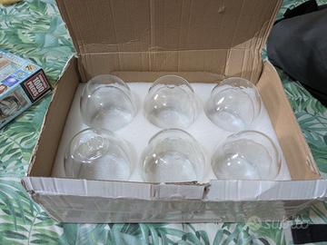 Set 6 bicchieri plastica trasparenti calice