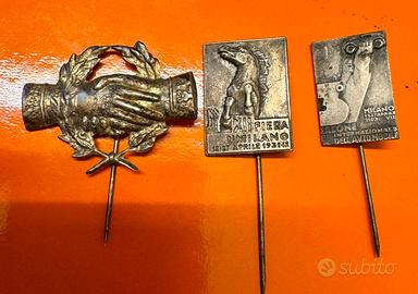 Tris distintivi da collezione epoca fascista e pre
