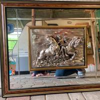 Quadro con bassorilievo in argento 68x56 cm