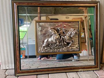 Quadro con bassorilievo in argento 68x56 cm