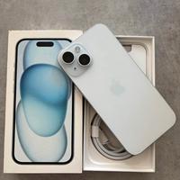 iPhone 15 blu 128gb completo di accessori