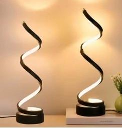 Coppia di Lampade da Tavolo a LED a Spirale 