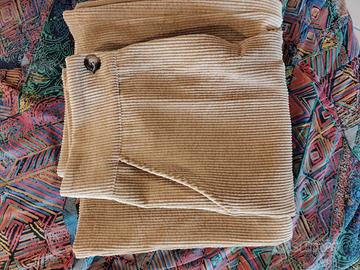 Pantalone palazzo velluto beige