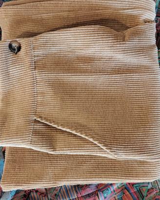Pantalone palazzo velluto beige