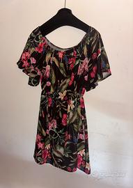 Abito corto a fiori stile tropicale