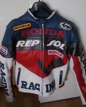 Giubbotto moto in pelle repsol