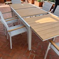 Tavolo Alluminio Legno Allungabile a 270cm bianco 