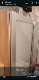 armadio Pax Ikea 2 ante scorrevoli vetro satinato