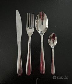 Set di posate 6 persone in acciaio 24 pezzi