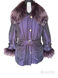 Piumino Luxury Cesare Menasci Viola  Vera Volpe 48