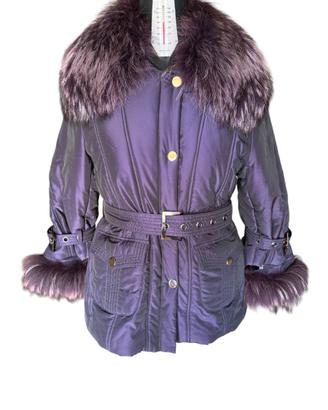 Piumino Luxury Cesare Menasci Viola  Vera Volpe 48