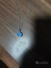 collana con zircone azzurro