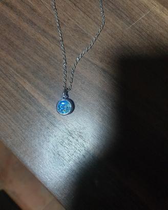 collana con zircone azzurro