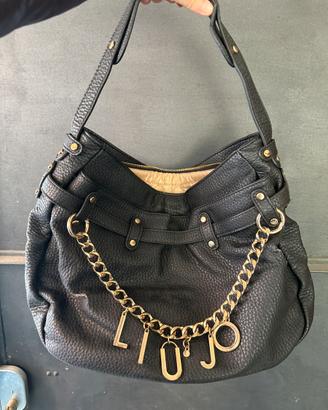 Borsa nera a spalla Liu Jo con charms