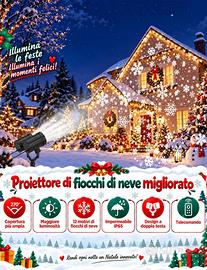 Proiettore luci Natale doppio effetto neve – Nuovo