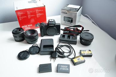 Canon EOS M50 Mark II + Kit completo + 50mm Canon