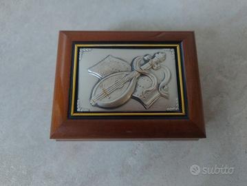 Scatola portagioie legno laccato argento 925