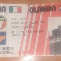 biglietto esordio di Roberto Baggio in Nazionale 