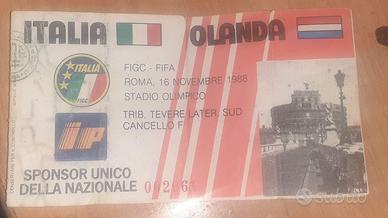 biglietto esordio di Roberto Baggio in Nazionale 