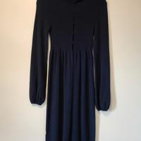 Mini abito in morbida lana e viscosa color blu