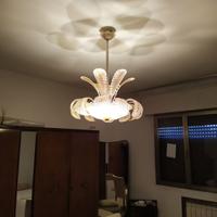 lampadario foglia vetro Murano anni 1950