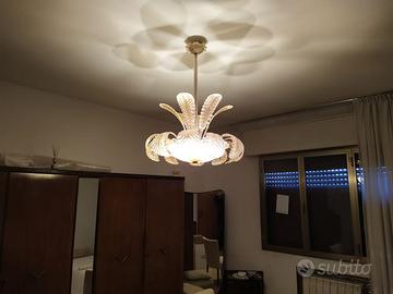 lampadario foglia vetro Murano anni 1950