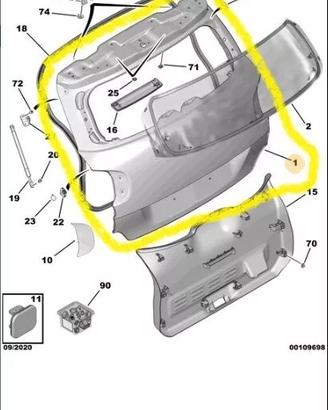 PORTELLONE POST. CITROEN C3 AIRCROSS YQ00133280