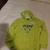Felpa con cappuccio Guess giallo/verde lime 164 cm