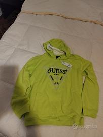 Felpa con cappuccio Guess giallo/verde lime 164 cm