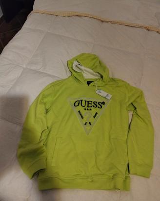 Felpa con cappuccio Guess giallo/verde lime 164 cm