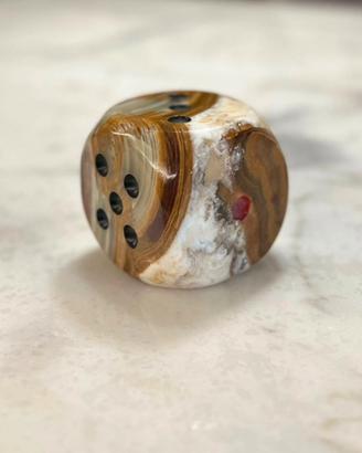 Dado in marmo onice , fermacarte , idea regal